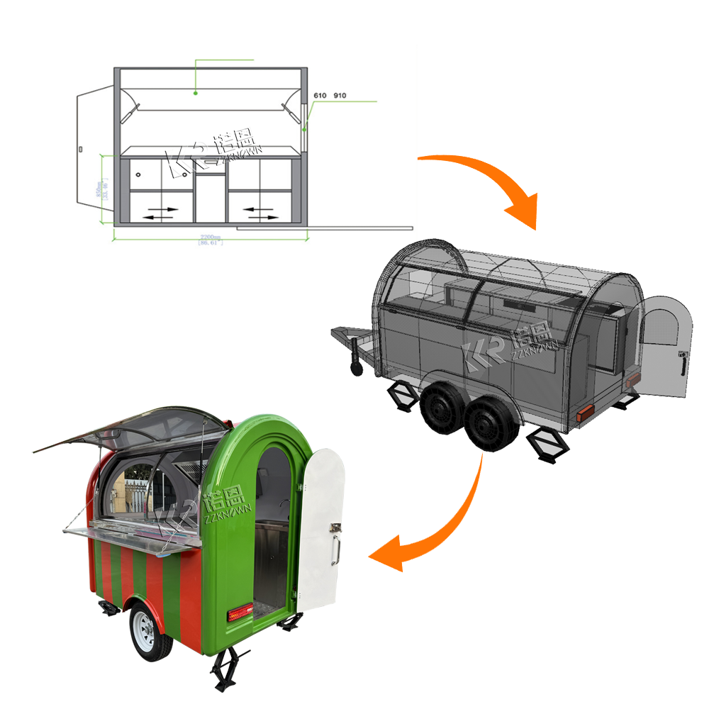 food truck trailer mobile kitc - Hot Dog Vending Cart incelemesi ve fiyatı