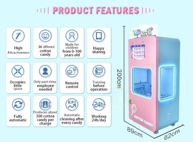Outdoor Fully Automatic Cotton - Candy Floss Machine incelemesi ve fiyatı
