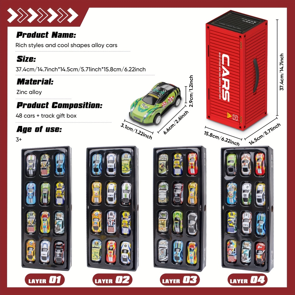 Toy Cars for Kids, 48 Pull Bac - Racing Arcade Cabinet incelemesi ve fiyatı