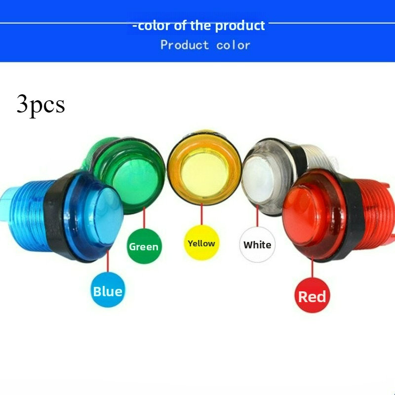 3pcs 24MM Illuminated Push But - Arcade Vibes incelemesi ve fiyatı