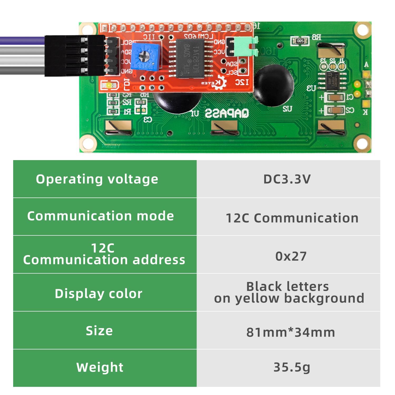 KEYES DC 3.3V LCD1602+I2C Modu - Arduino Vending Machine Project incelemesi ve fiyatı